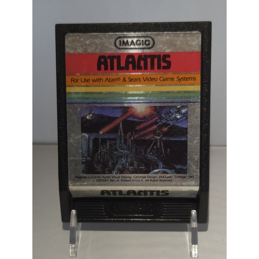 Atlantis Video Game Atari 2600 Sears Cartridge 1982 - Tested & Working!